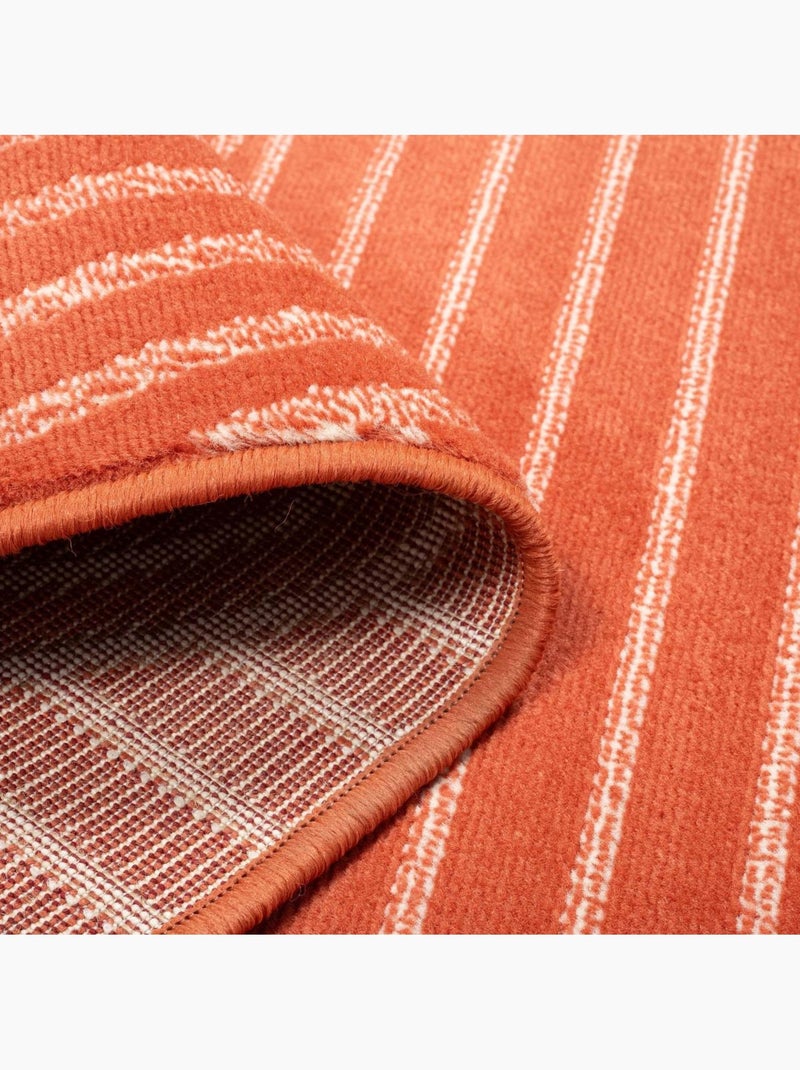 Tapis salon et chambre tissé motif géométrique lyn49 arcrol Orange - Kiabi