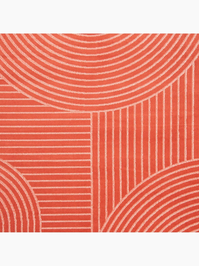 Tapis salon et chambre tissé motif géométrique lyn49 arcrol Orange - Kiabi
