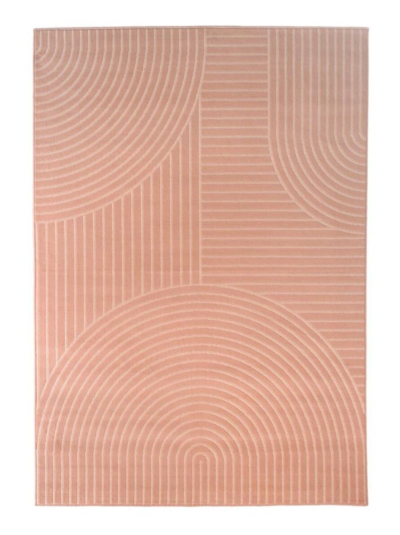 Tapis salon et chambre tissé motif géométrique LYN49 ARCROL Rose - Kiabi