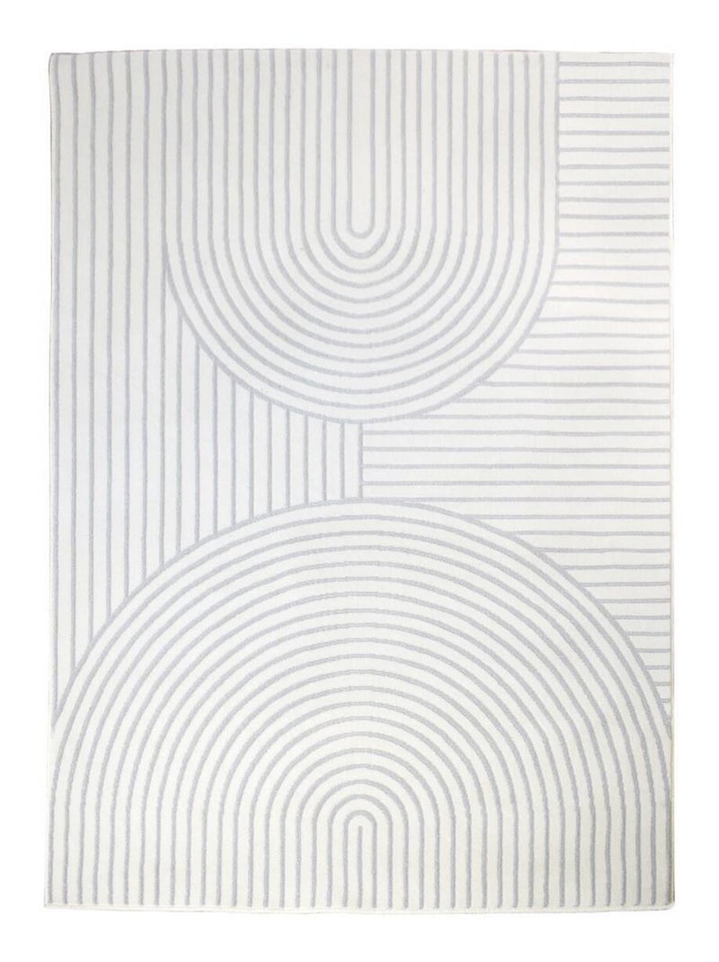 Tapis salon et chambre tissé motif géométrique LYN49 BINCI Ecru - Kiabi