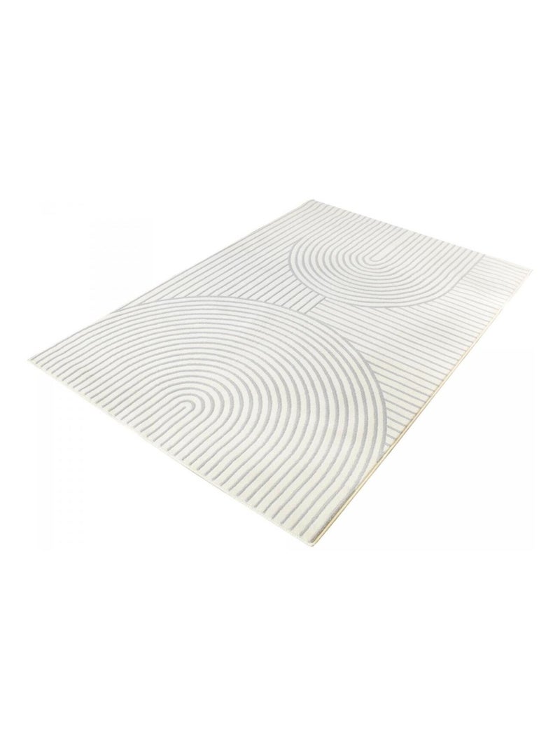 Tapis salon et chambre tissé motif géométrique LYN49 BINCI Ecru - Kiabi