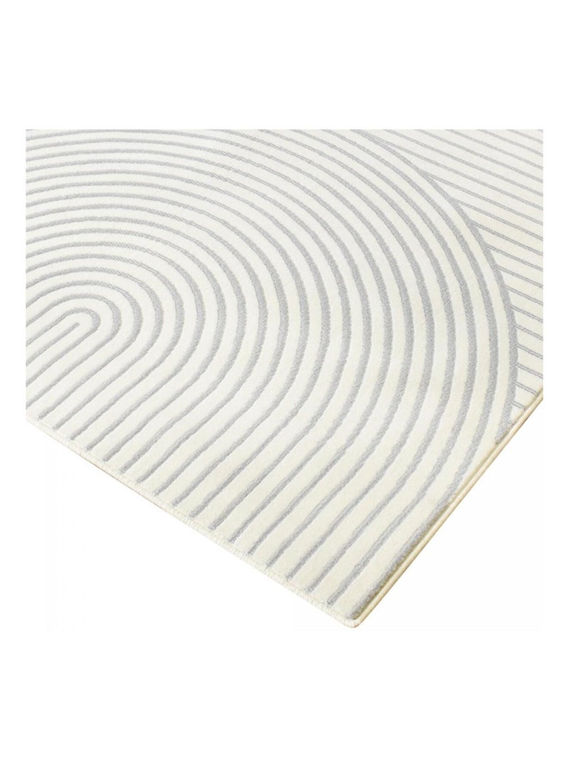 Tapis salon et chambre tissé motif géométrique LYN49 BINCI Ecru - Kiabi