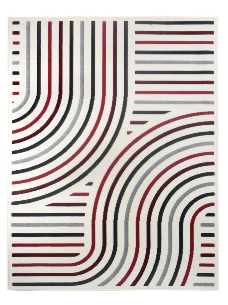Tapis salon et chambre tissé motif géométrique LYN49 MUCOUR Rouge - Kiabi