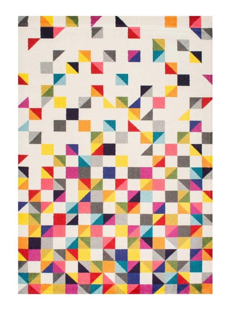 Tapis salon et chambre tissé motif géométrique LYN6 BOUTIK Multicolore - Kiabi