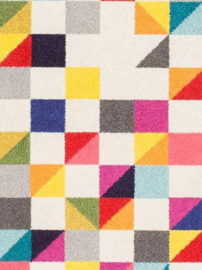 Tapis salon et chambre tissé motif géométrique LYN6 BOUTIK Multicolore - Kiabi