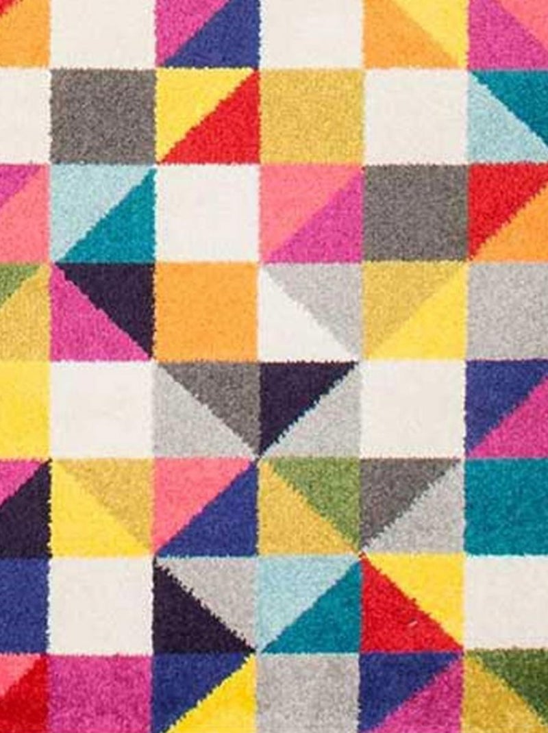 Tapis salon et chambre tissé motif géométrique LYN6 BOUTIK Multicolore - Kiabi