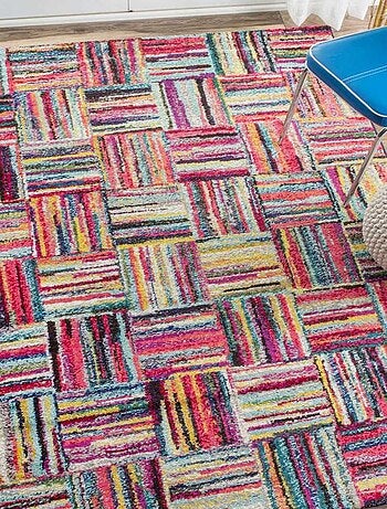 Tapis salon et chambre tissé motif géométrique LYN6 BRIK