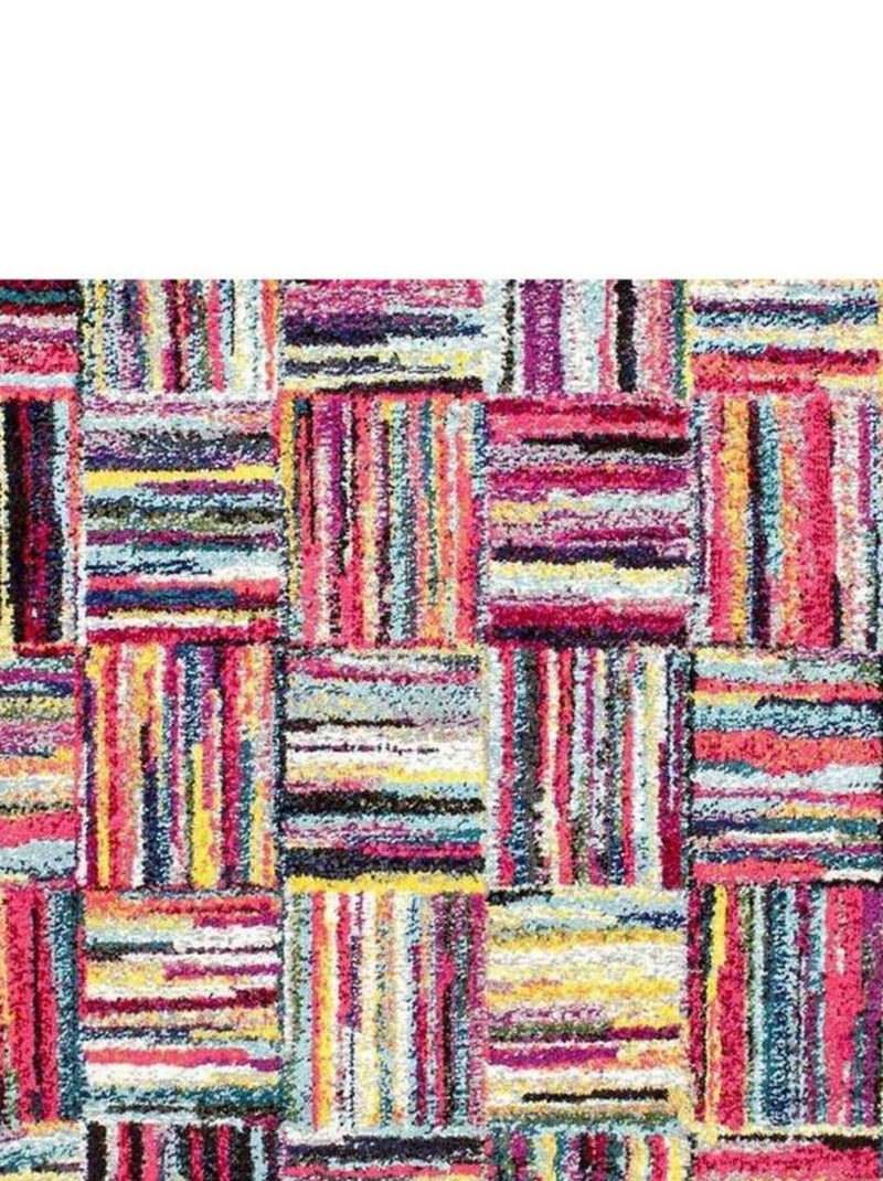 Tapis salon et chambre tissé motif géométrique LYN6 BRIK Multicolore - Kiabi