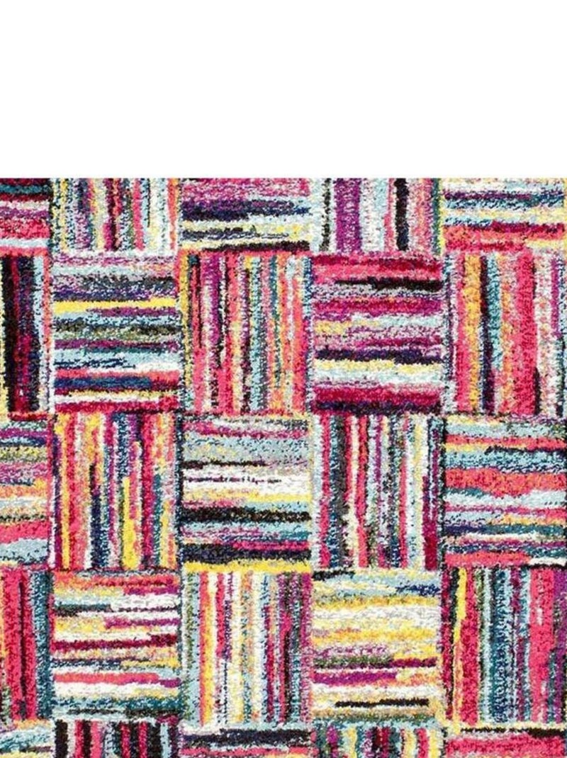 Tapis salon et chambre tissé motif géométrique LYN6 BRIK Multicolore - Kiabi