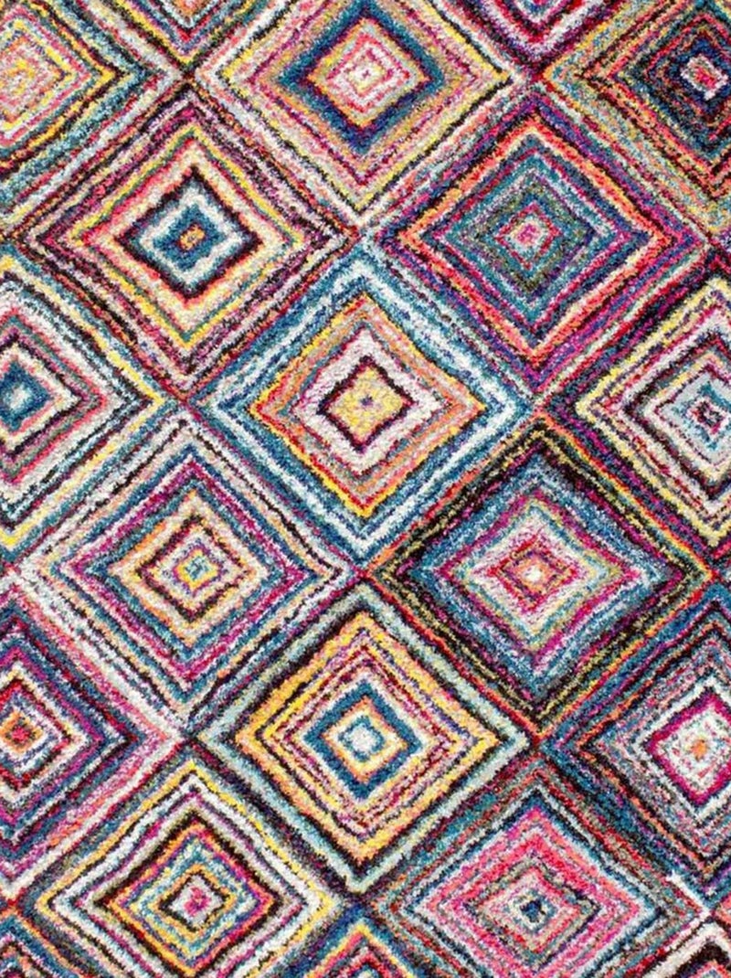 Tapis salon et chambre tissé motif géométrique LYN6 CARI Multicolore - Kiabi