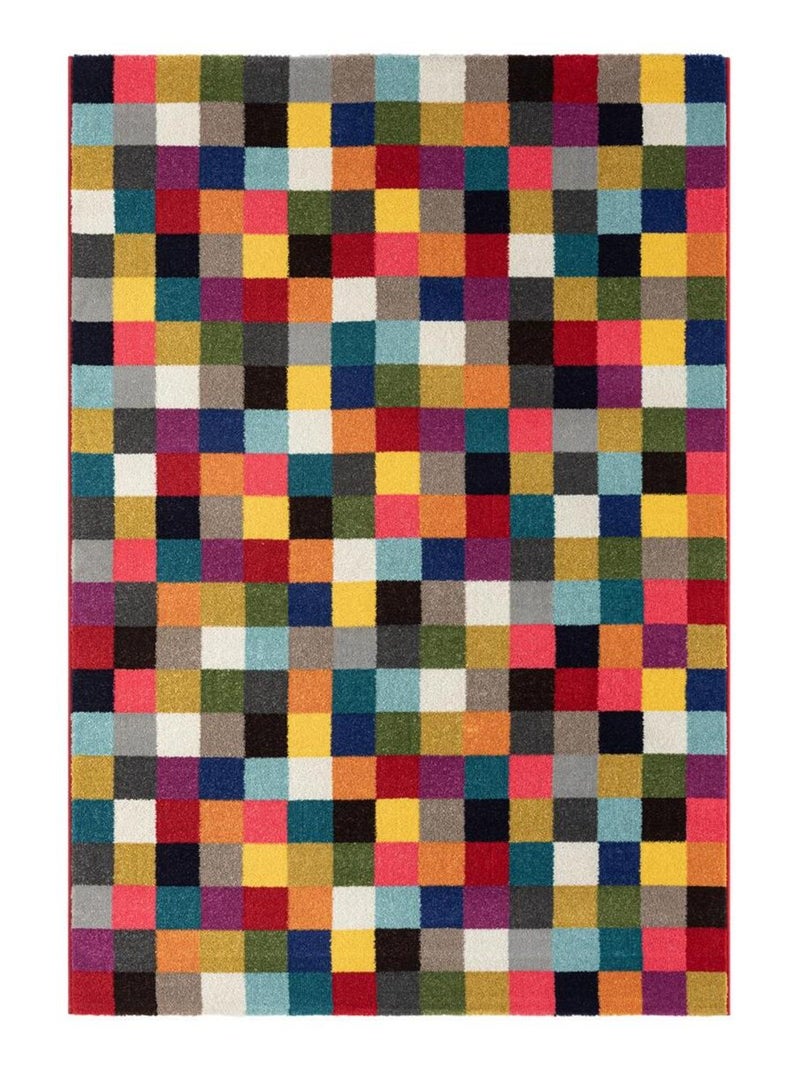 Tapis salon et chambre tissé motif géométrique LYN6 DATRI - Multicolore ...