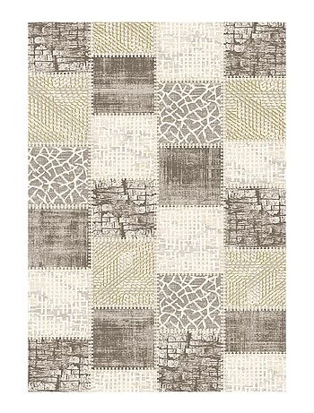 Tapis salon et chambre tissé motif géométrique LYN7 SILICA