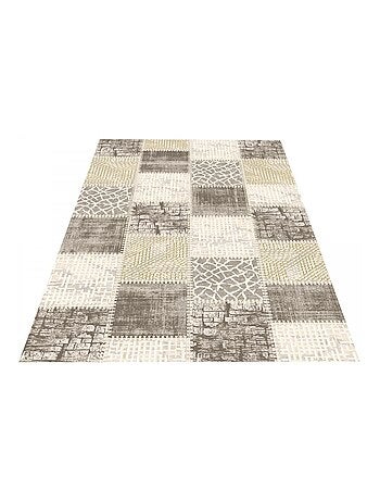 Tapis salon et chambre tissé motif géométrique LYN7 SILICA