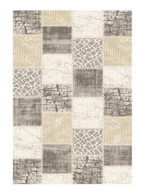 Tapis salon et chambre tissé motif géométrique LYN7 SILICA - Kiabi