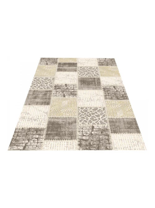 Tapis salon et chambre tissé motif géométrique LYN7 SILICA - Kiabi