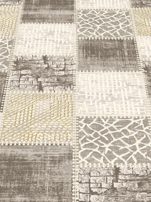 Tapis salon et chambre tissé motif géométrique LYN7 SILICA - Kiabi