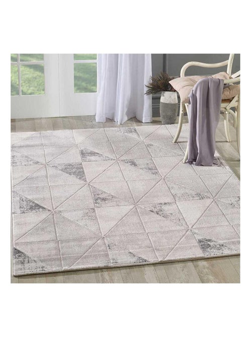 Tapis salon et chambre tissé motif géométrique LYN7 VOLITRO - Kiabi