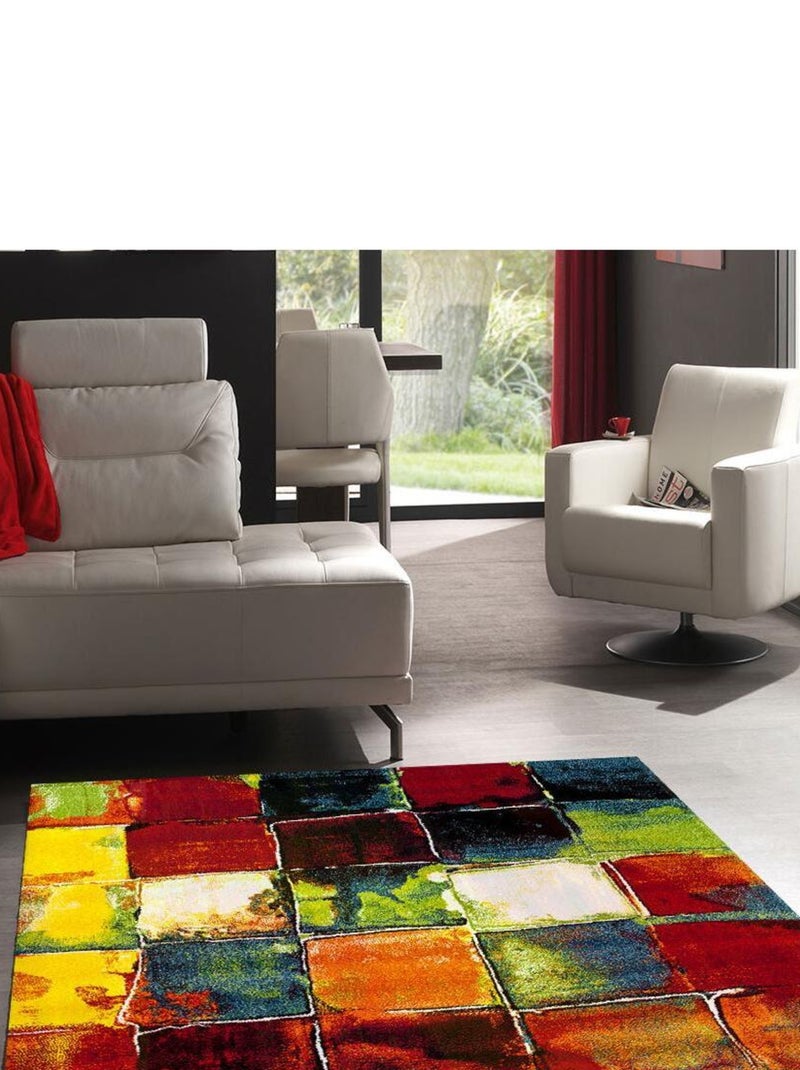 Tapis salon et chambre tissé motif géométrique LYN8 BE 39 Multicolore - Kiabi