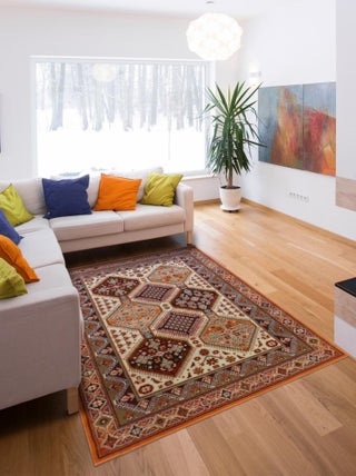 Tapis salon et chambre tissé motif géométrique LYN8