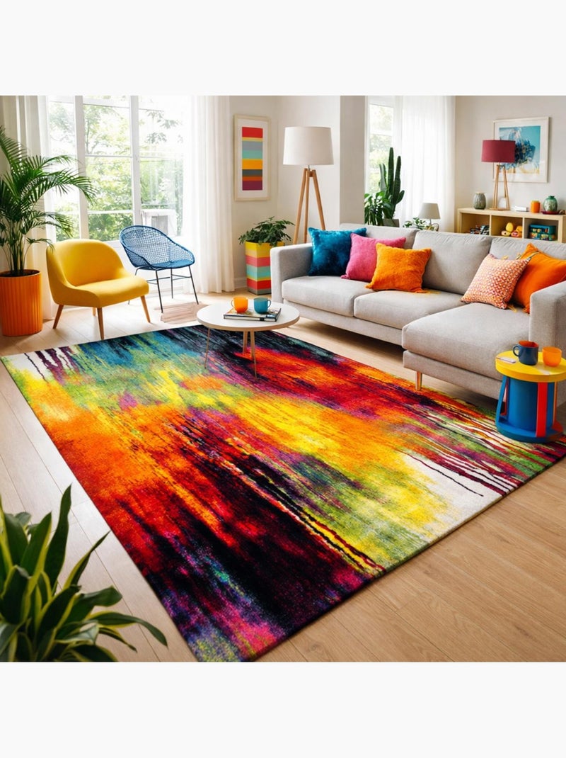 Tapis salon et chambre tissé motif géométrique LYN8 BELO 1 Multicolore - Kiabi