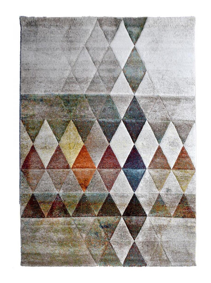 Tapis salon et chambre tissé motif géométrique LYN8 BELO 19 Beige - Kiabi