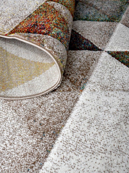 Tapis salon et chambre tissé motif géométrique LYN8 BELO 19 - Kiabi