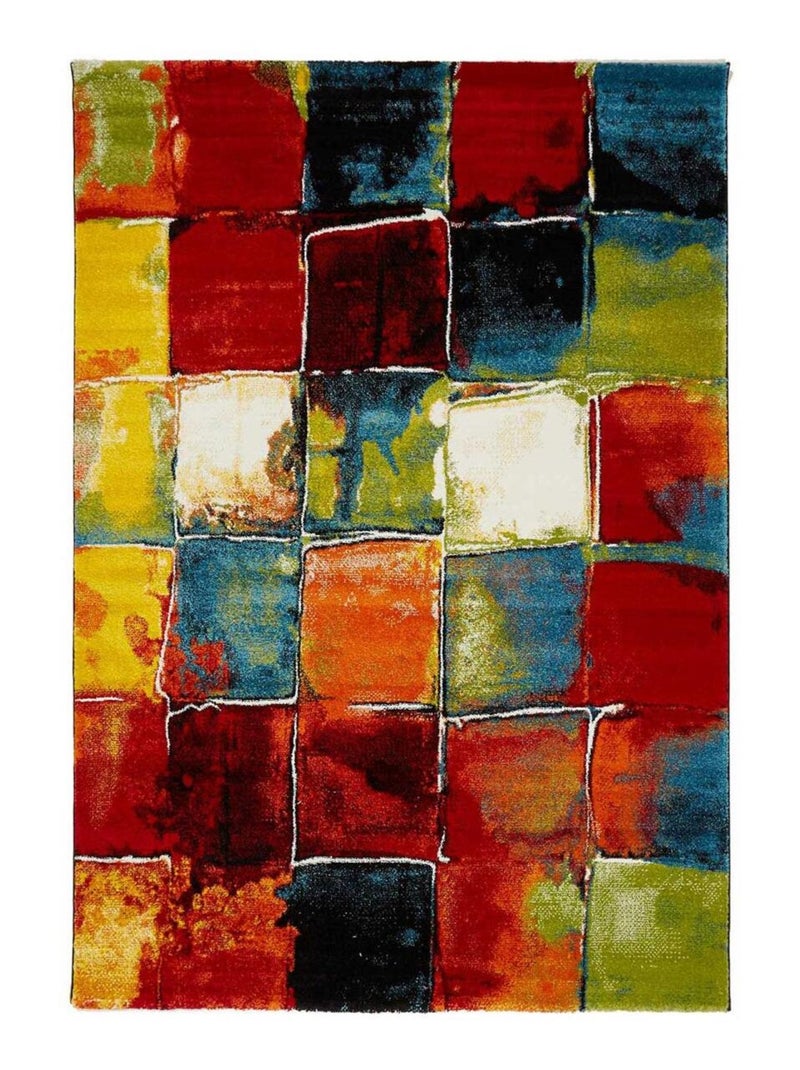 Tapis salon et chambre tissé motif géométrique LYN8 BELO 2 Multicolore - Kiabi