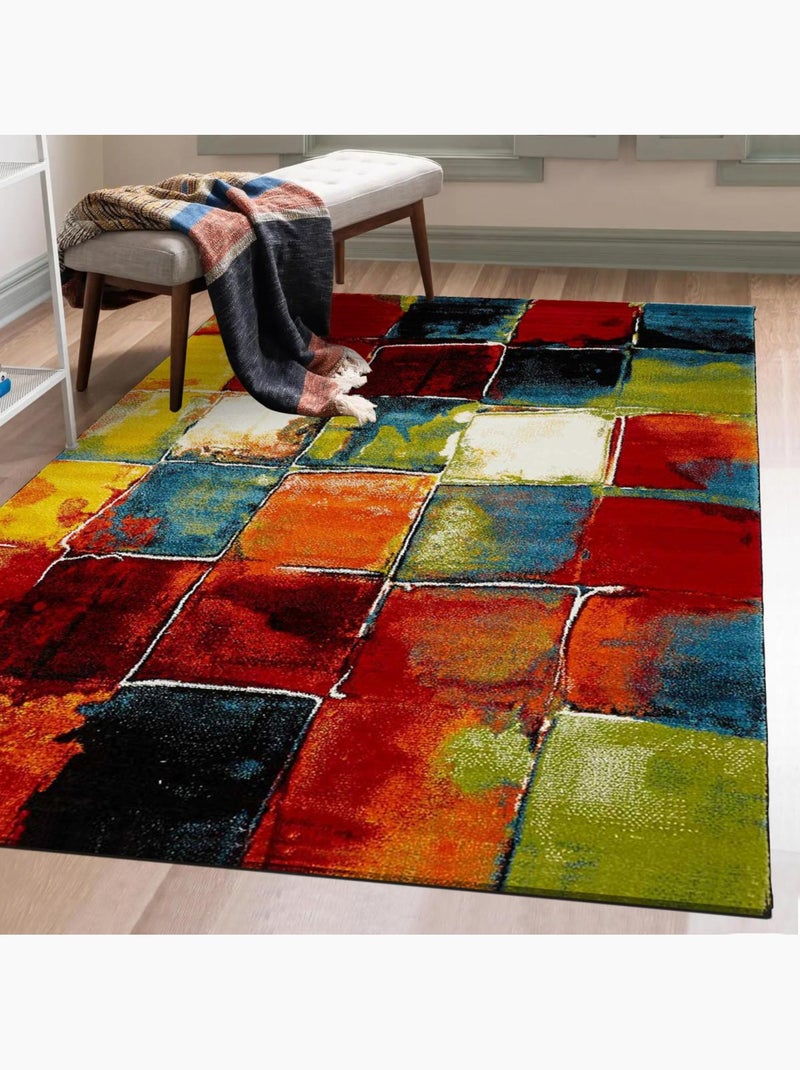 Tapis salon et chambre tissé motif géométrique LYN8 BELO 2 Multicolore - Kiabi