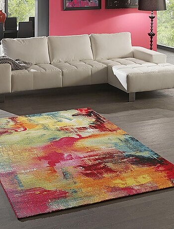 Tapis salon et chambre tissé motif géométrique LYN8 BELO 4