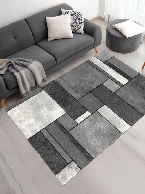 Tapis salon et chambre tissé motif géométrique LYN8 GEOME - Kiabi