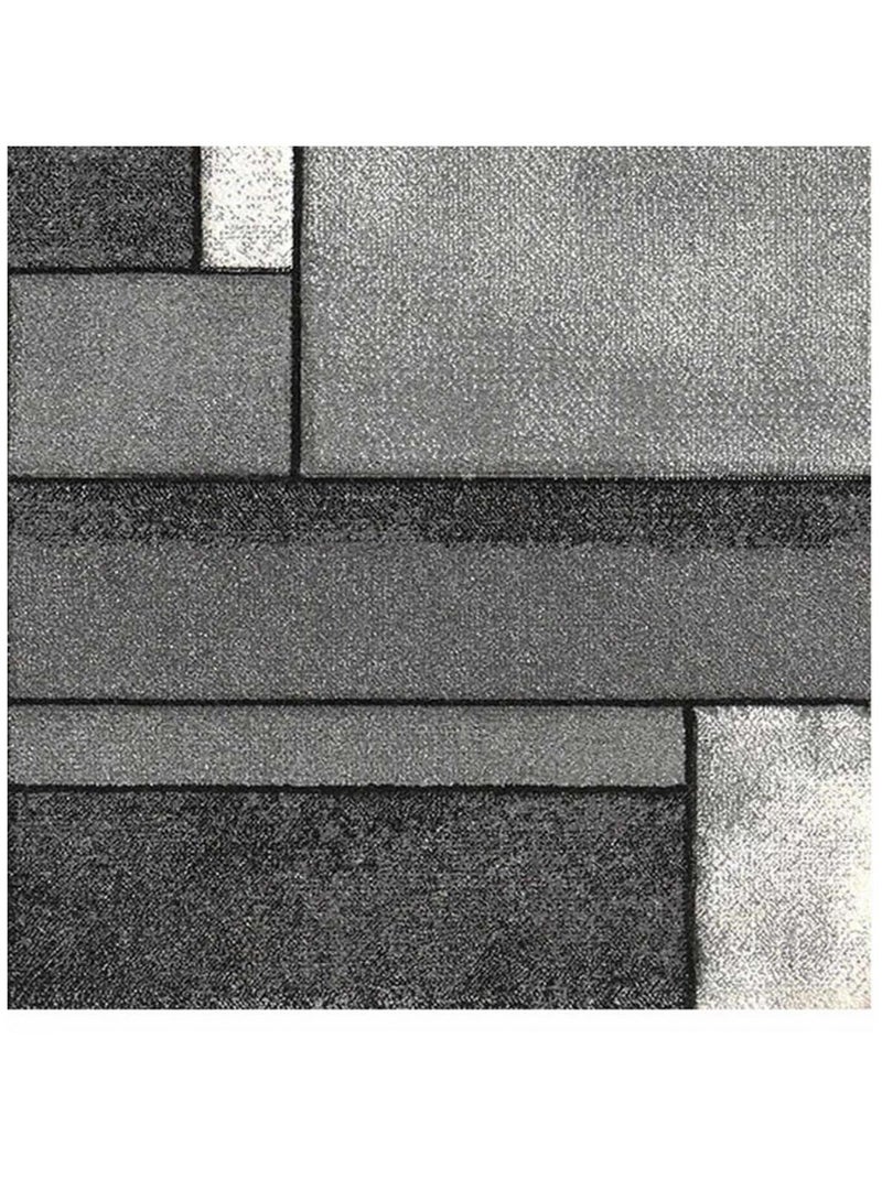 Tapis salon et chambre tissé motif géométrique LYN8 GEOME Argent - Kiabi