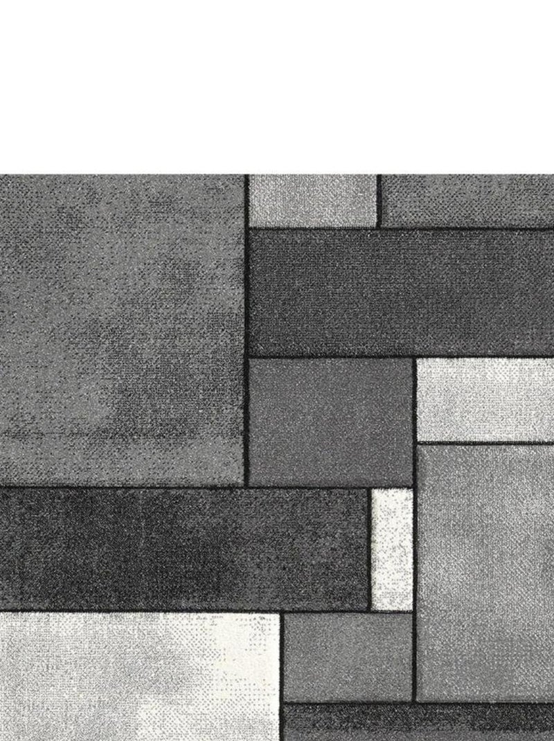 Tapis salon et chambre tissé motif géométrique LYN8 GEOME Argent - Kiabi