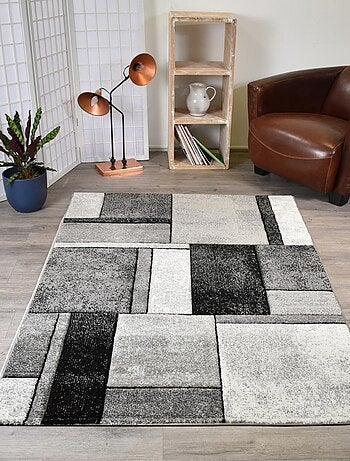 Tapis salon et chambre tissé motif géométrique LYN8 GEOME