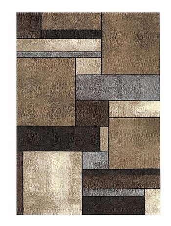 Tapis salon et chambre tissé motif géométrique LYN8 GEOME