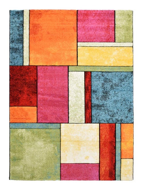 Tapis salon et chambre tissé motif géométrique LYN8 GEOME - Kiabi