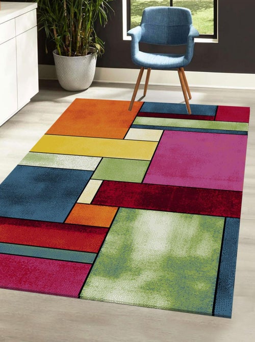 Tapis salon et chambre tissé motif géométrique LYN8 GEOME - Kiabi