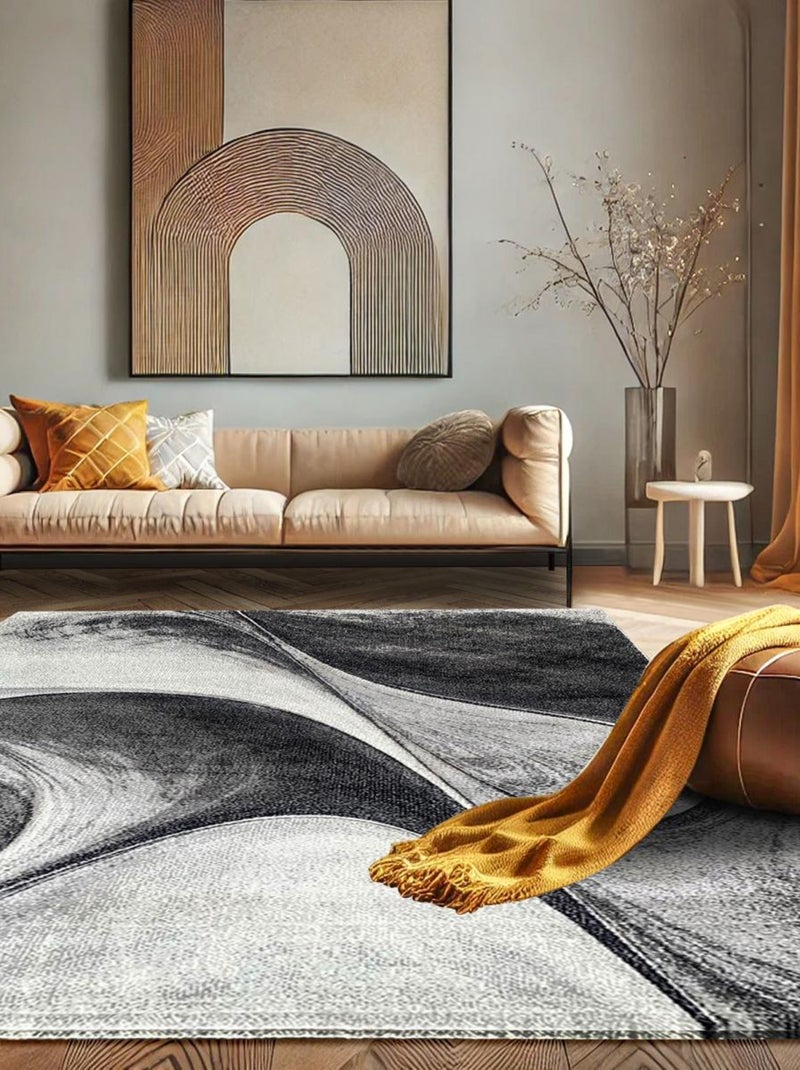 Tapis salon et chambre tissé motif géométrique LYN8 Gris - Kiabi