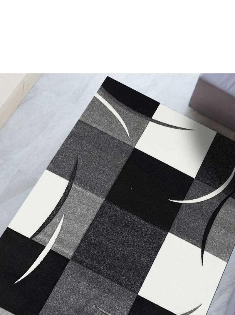 Tapis salon et chambre tissé motif géométrique LYN8 Gris - Kiabi