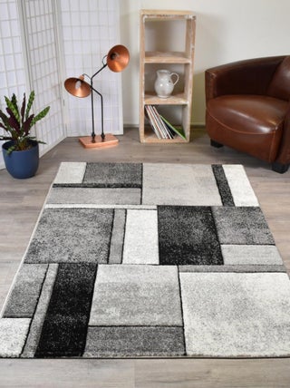 Tapis salon et chambre tissé motif géométrique LYN8