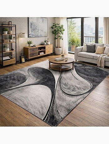 Tapis salon et chambre tissé motif géométrique LYN8 MADILA