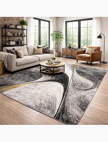 Tapis salon et chambre tissé motif géométrique LYN8 MADILA