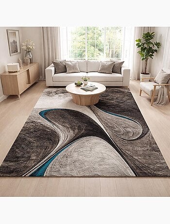 Tapis salon et chambre tissé motif géométrique LYN8 MADILA