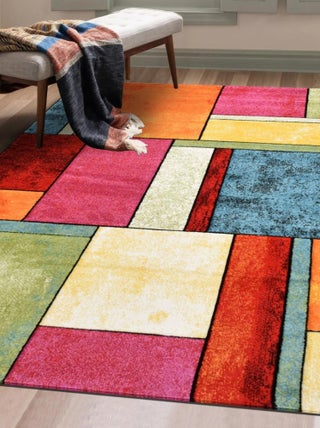 Tapis salon et chambre tissé motif géométrique LYN8