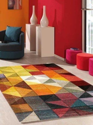 Tapis salon et chambre tissé motif géométrique LYN8
