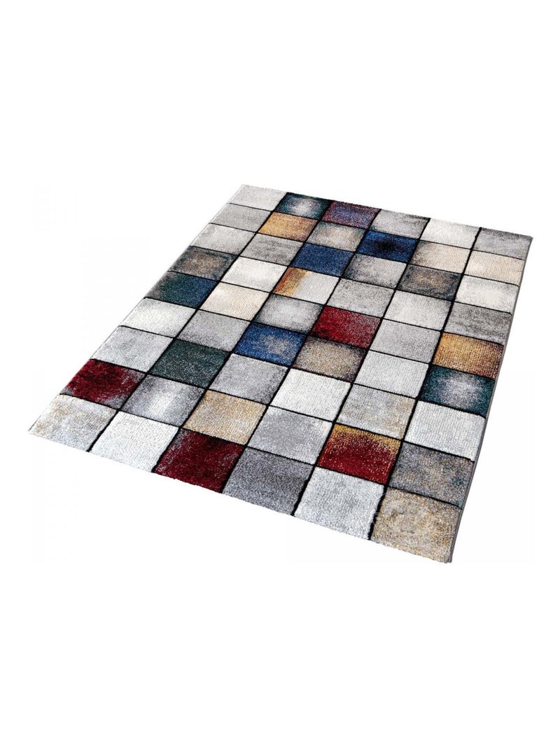Tapis salon et chambre tissé motif géométrique LYN8 Multicolore - Kiabi