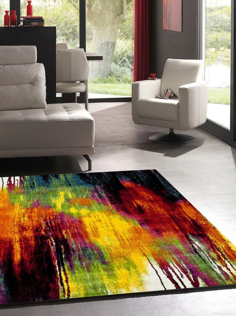 Tapis salon et chambre tissé motif géométrique LYN8 Multicolore - Kiabi