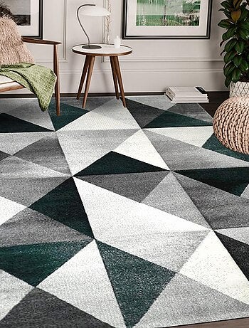 Tapis salon et chambre tissé motif géométrique LYN8 TRANDOU