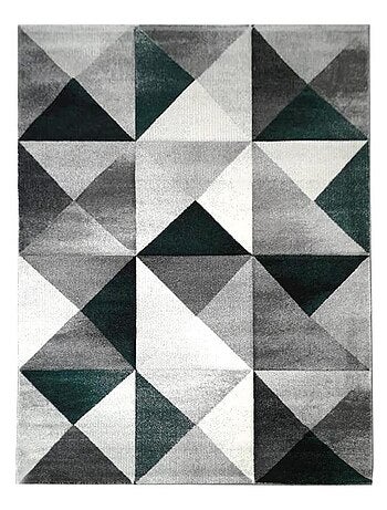 Tapis salon et chambre tissé motif géométrique LYN8 TRANDOU