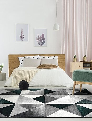 Tapis salon et chambre tissé motif géométrique LYN8 TRANDOU
