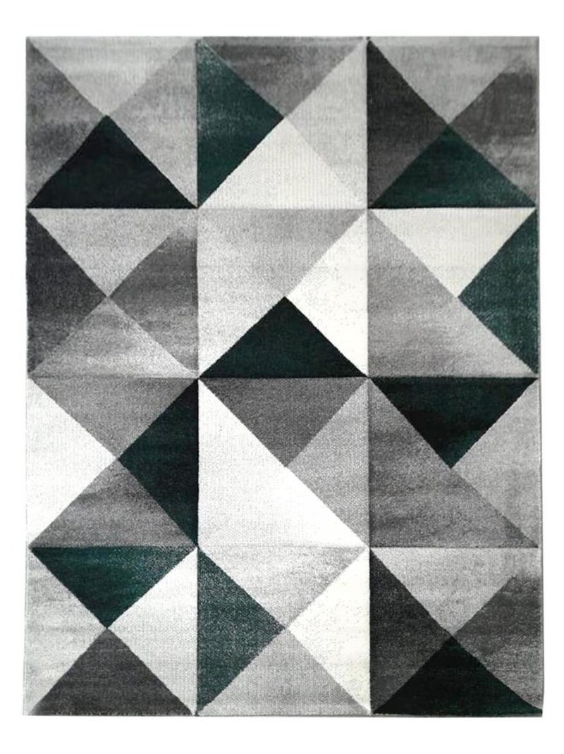 Tapis salon et chambre tissé motif géométrique LYN8 TRANDOU Gris - Kiabi